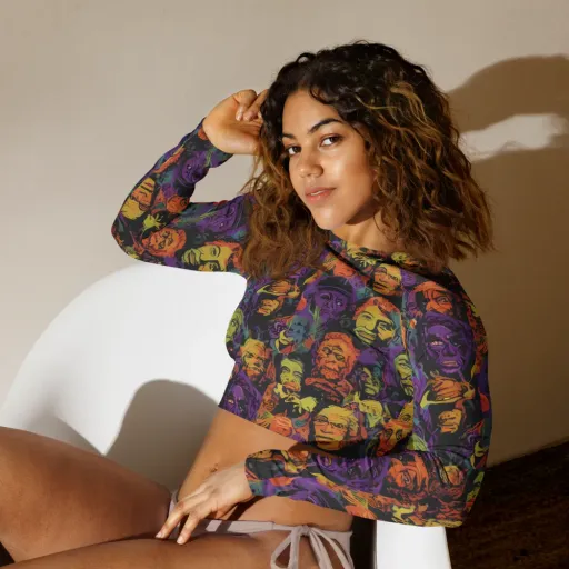 Kaleidoscopic Spirits on a Long Sleeve Crop Top