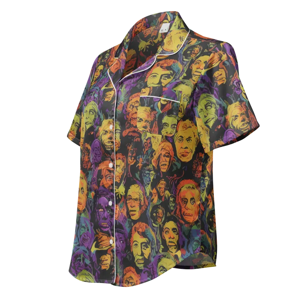 Kaleidoscopic Spirits on Women's Short Sleeve Pajama Top — Left Front