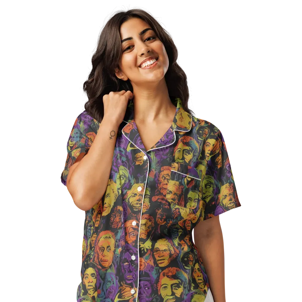 Kaleidoscopic Spirits on Women's Short Sleeve Pajama Top — Front