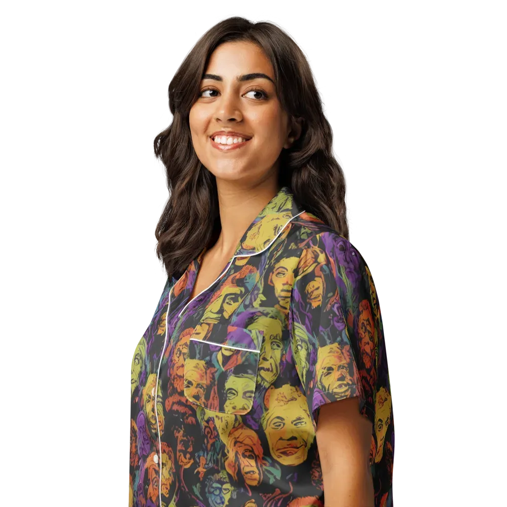 Kaleidoscopic Spirits on Women's Short Sleeve Pajama Top — Left Front