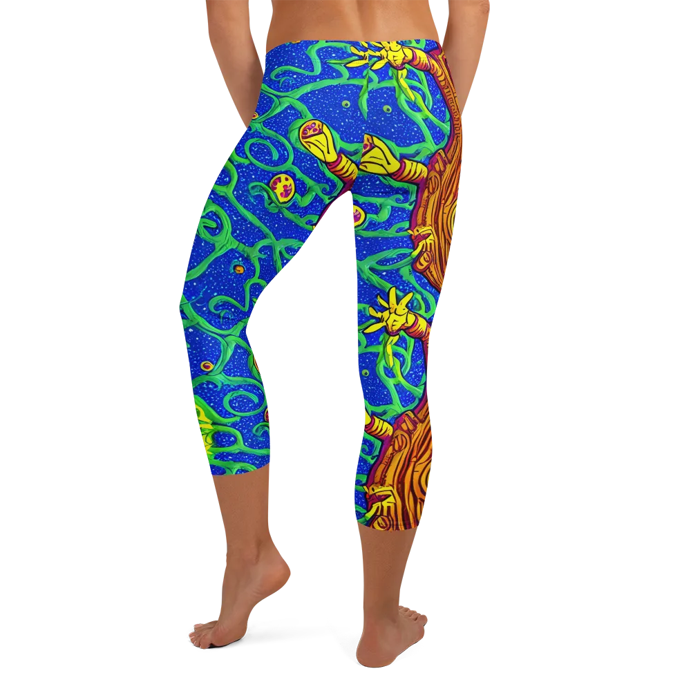 Sprawling Spectacle on Capri Leggings — Back