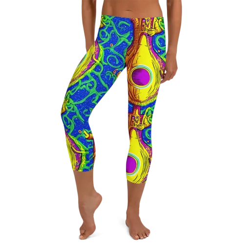 Sprawling Spectacle on a Capri Leggings