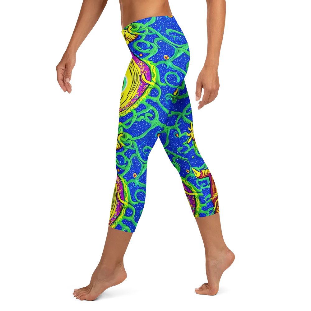 Sprawling Spectacle on Capri Leggings — Left
