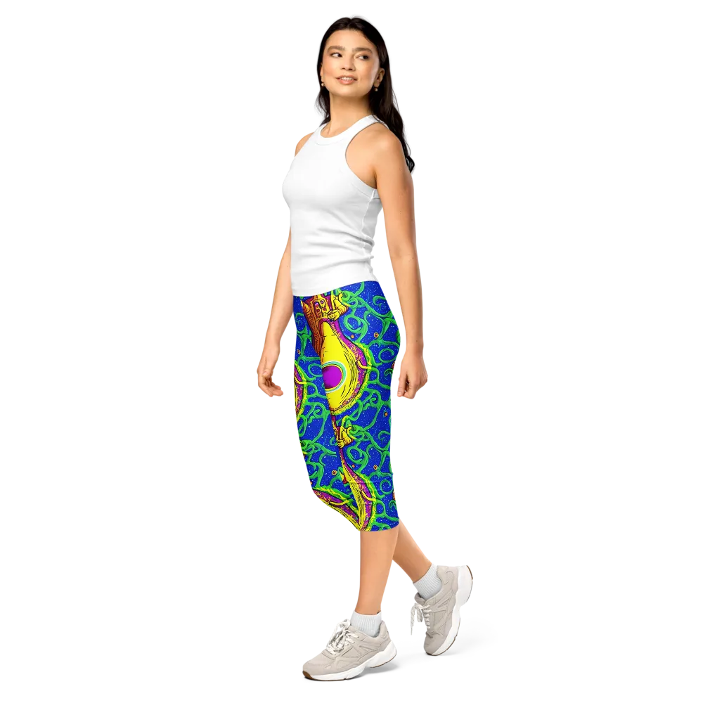 Sprawling Spectacle on Capri Leggings — Left Front