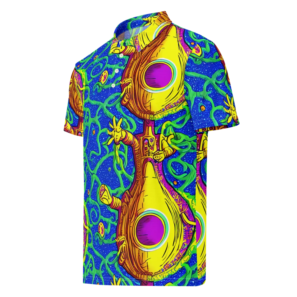 Sprawling Spectacle on Men's Slim Fit Polo Shirt — Left Front