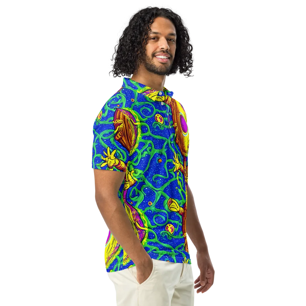 Sprawling Spectacle on Men's Slim Fit Polo Shirt — Right Front