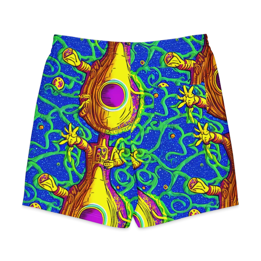 Sprawling Spectacle on Men's Board Shorts — Back