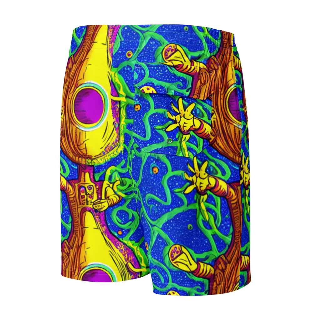 Sprawling Spectacle on Men's Board Shorts — Back