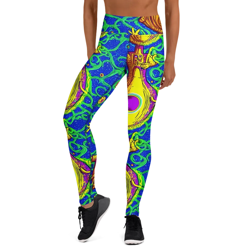 Sprawling Spectacle on Yoga Leggings — Front