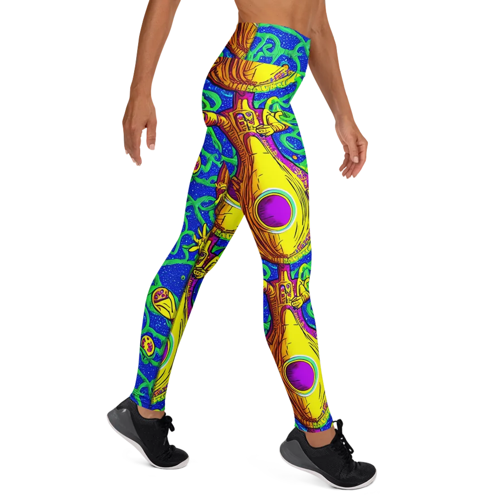 Sprawling Spectacle on Yoga Leggings — Right