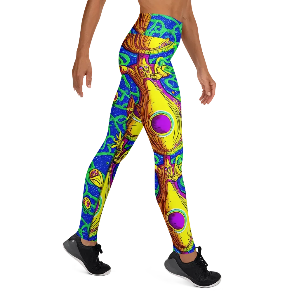 Sprawling Spectacle on Yoga Leggings — Right