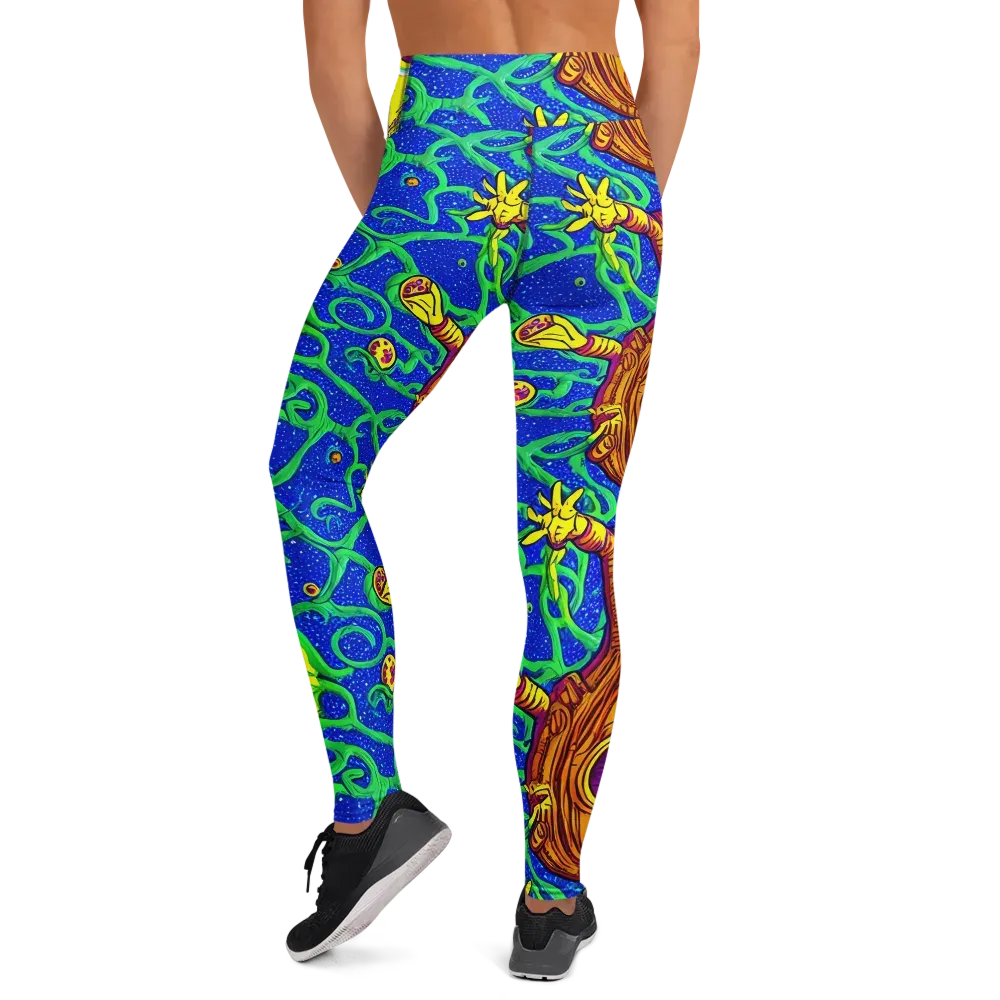 Sprawling Spectacle on Yoga Leggings — Back