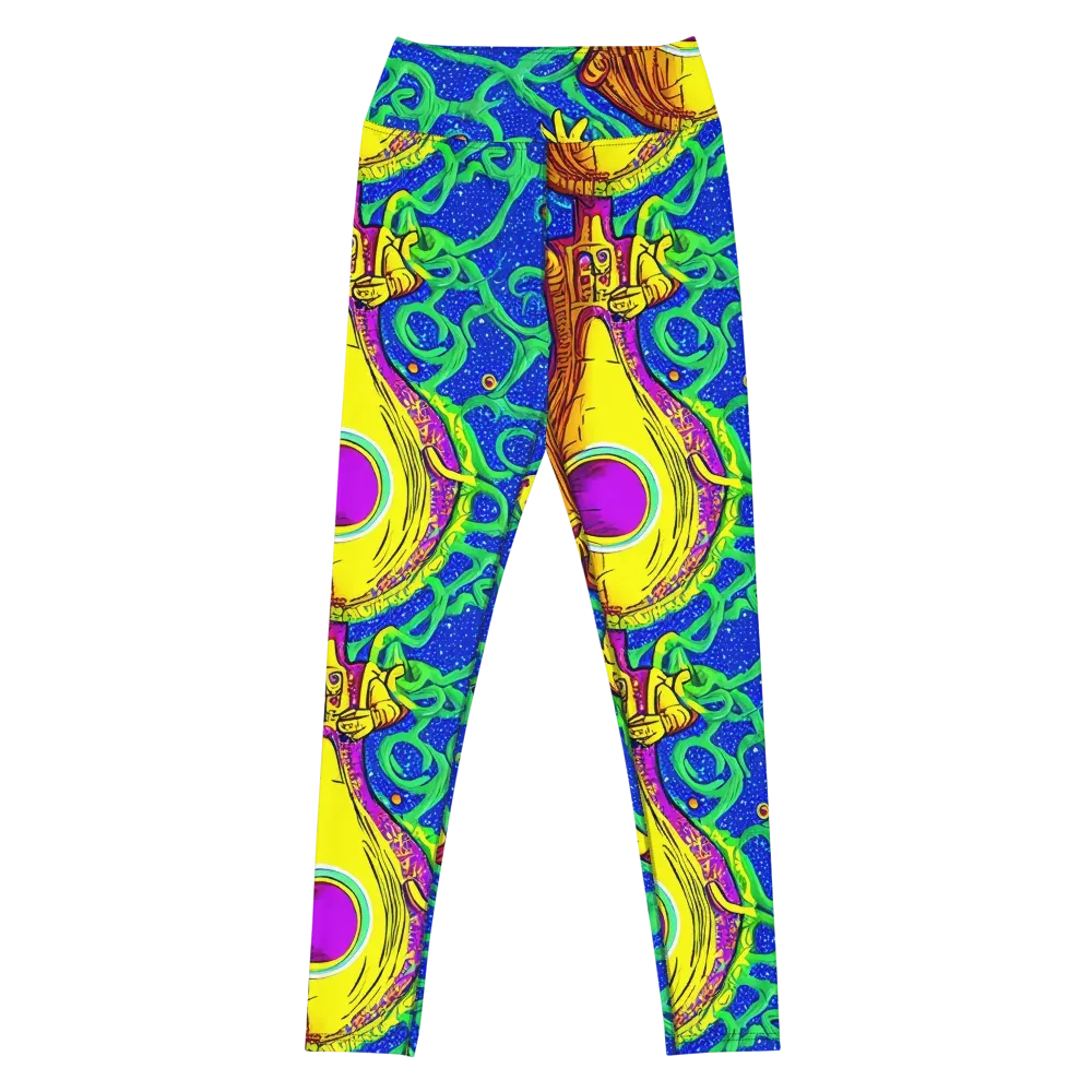 Sprawling Spectacle on Yoga Leggings — Front