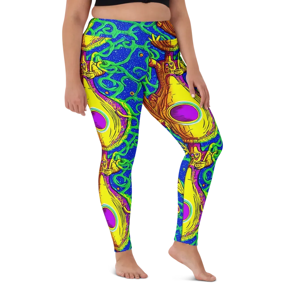 Sprawling Spectacle on Yoga Leggings — Front