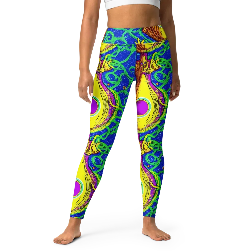 Sprawling Spectacle on Yoga Leggings — Front
