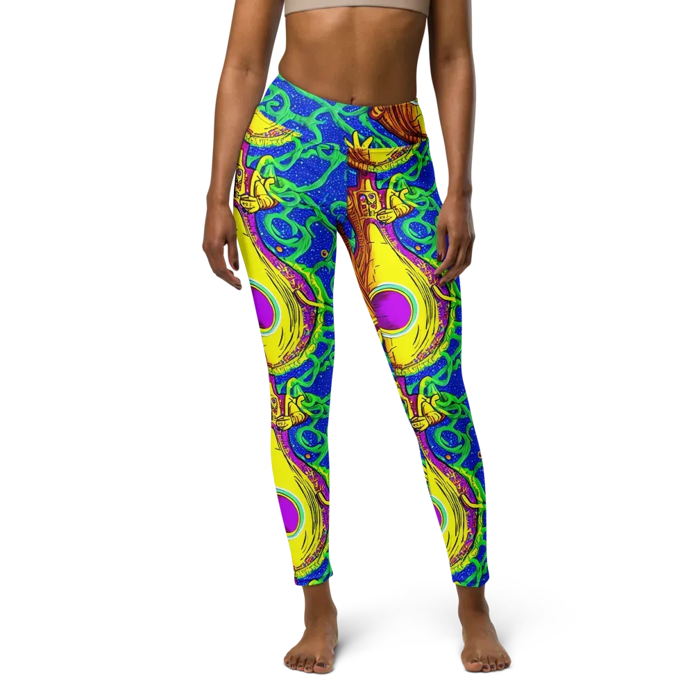 Sprawling Spectacle on Yoga Leggings — Front