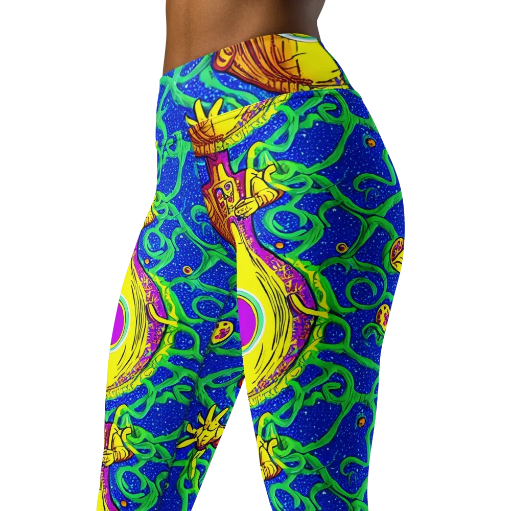 Sprawling Spectacle on Yoga Leggings — Left Front