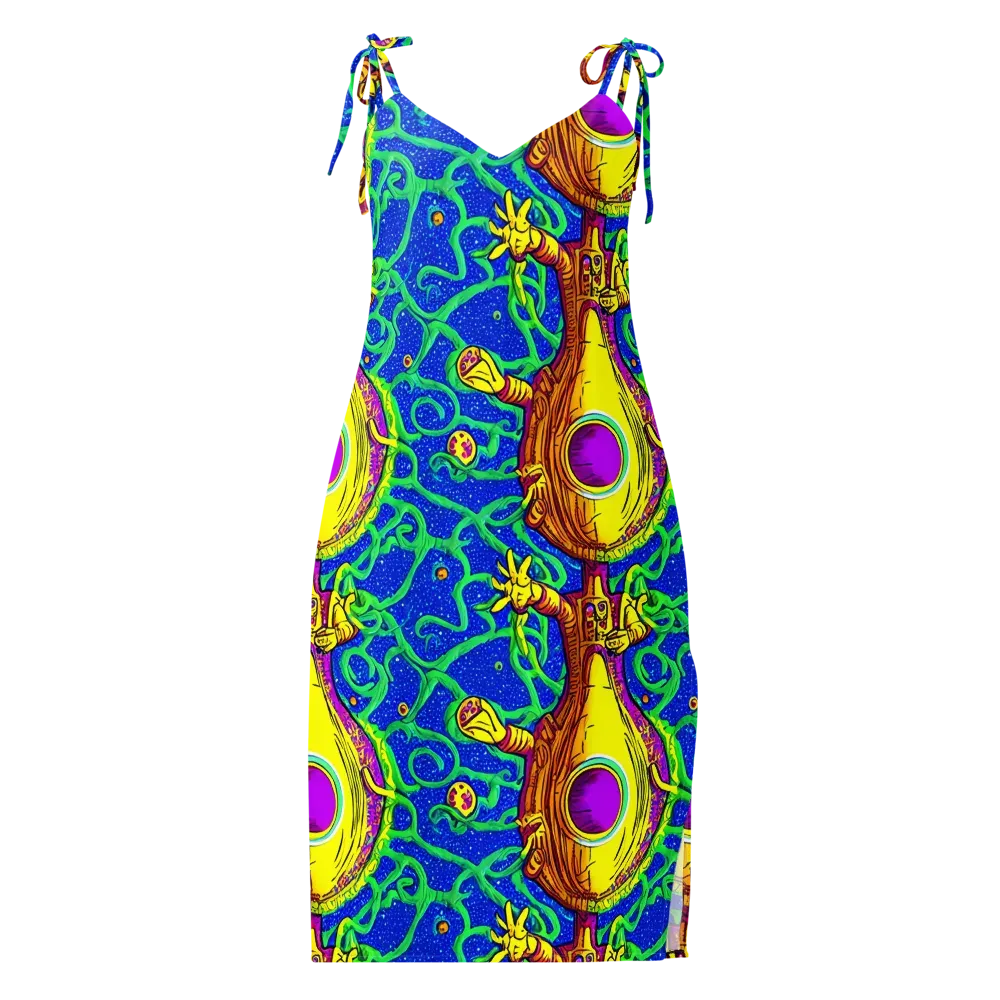 Sprawling Spectacle on Slip Dress — Front