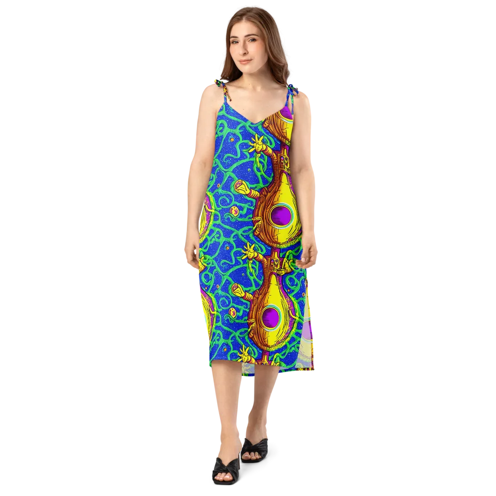 Sprawling Spectacle on Slip Dress — Front