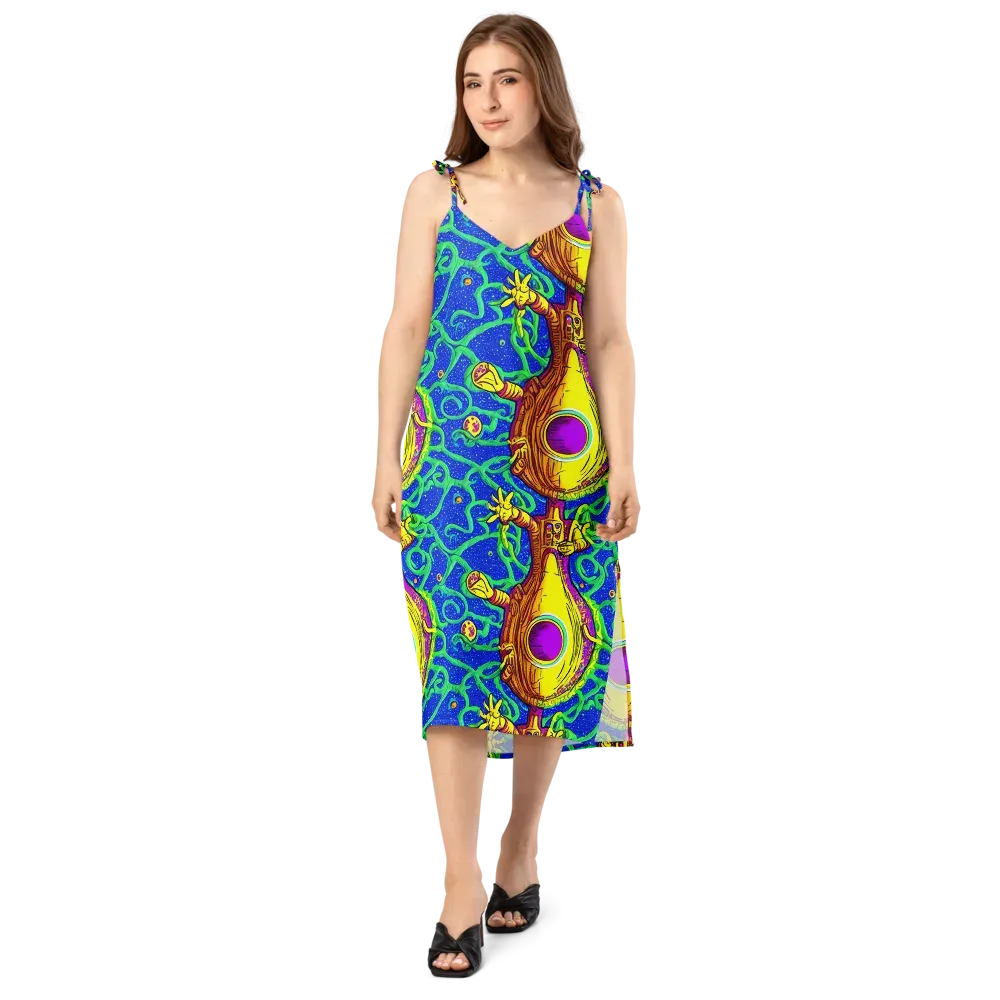 Sprawling Spectacle on Slip Dress — Front