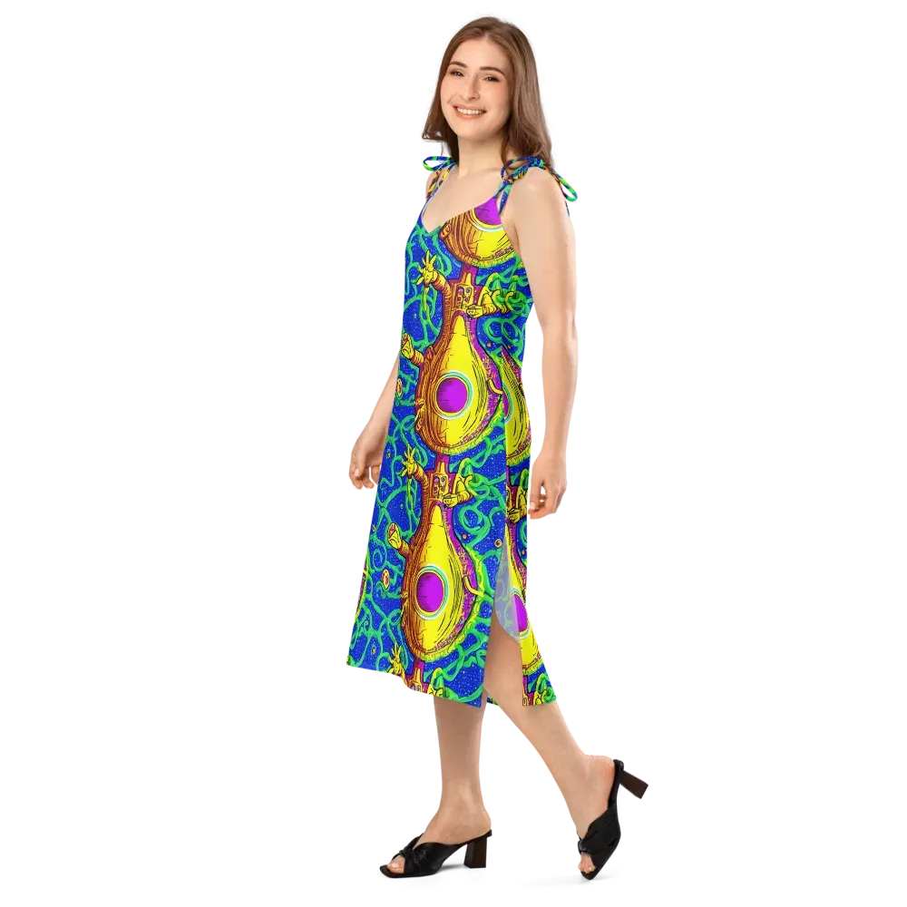 Sprawling Spectacle on Slip Dress — Left Front