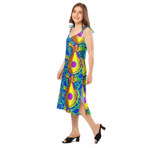 Sprawling Spectacle on a Slip Dress
