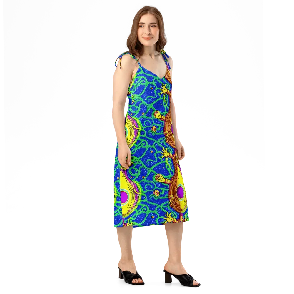 Sprawling Spectacle on Slip Dress — Right Front