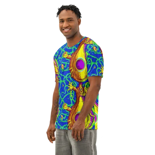 Sprawling Spectacle on a Men's Cotton Crew Neck T-Shirt