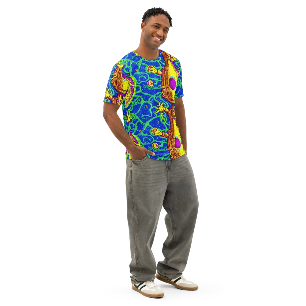 Sprawling Spectacle on Men's Cotton Crew Neck T-Shirt — Right Front