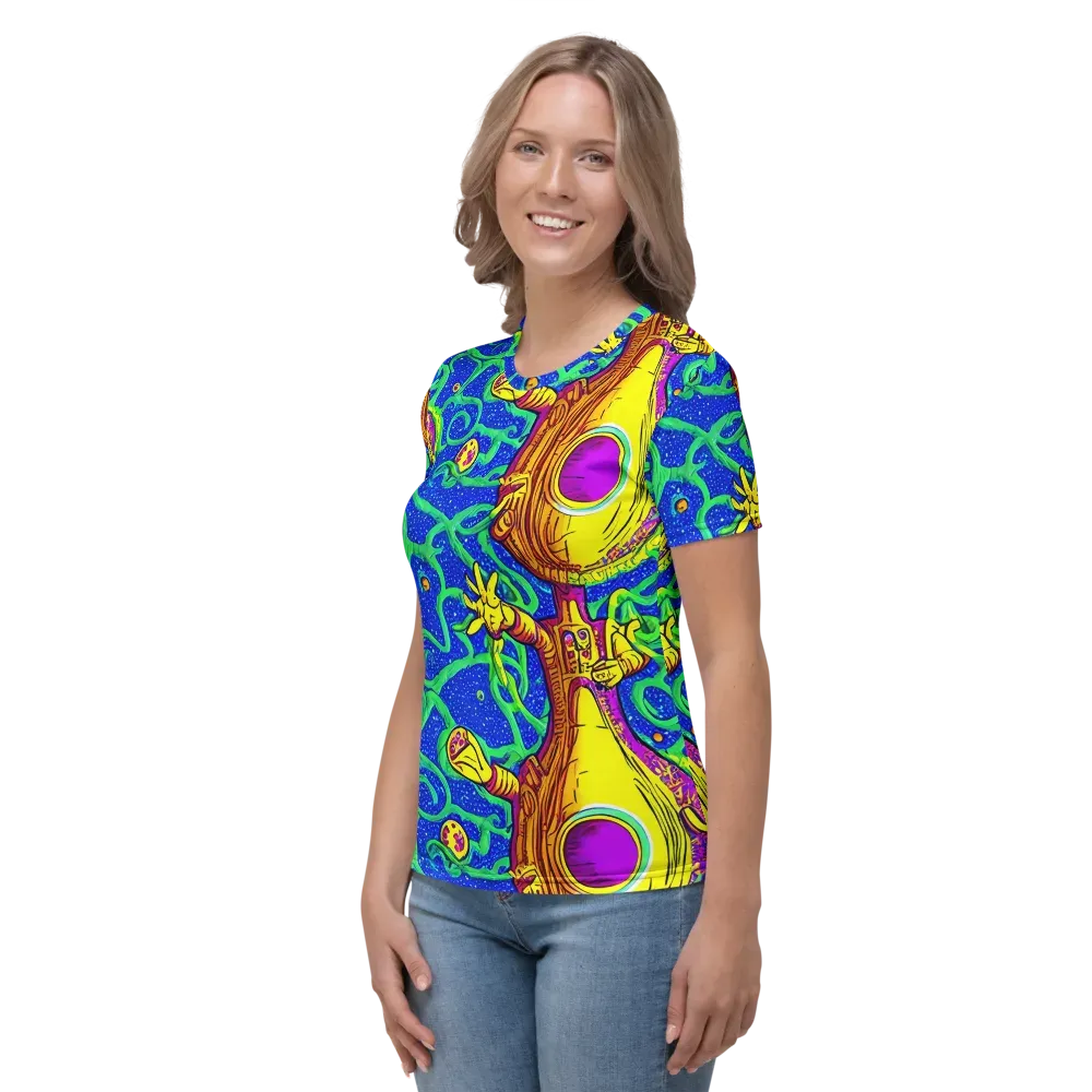 Sprawling Spectacle on Women's Crew Neck T-Shirt — Left