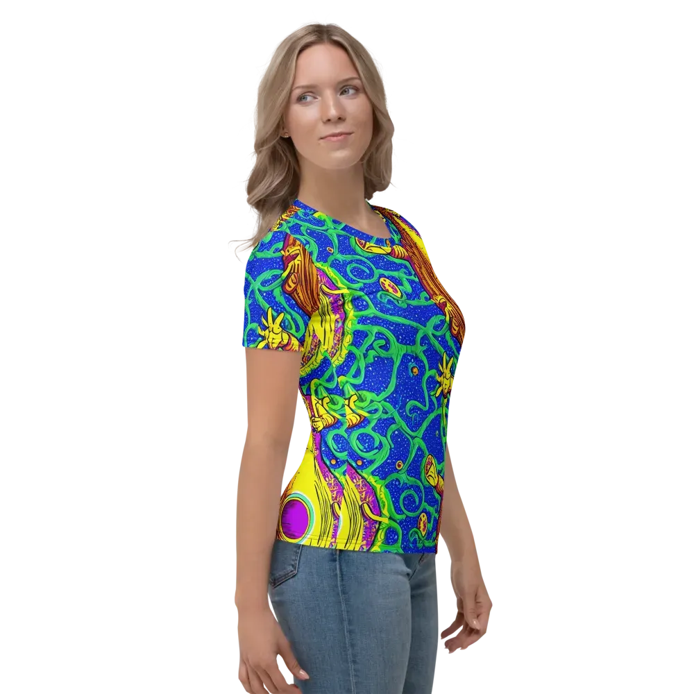 Sprawling Spectacle on Women's Crew Neck T-Shirt — Right