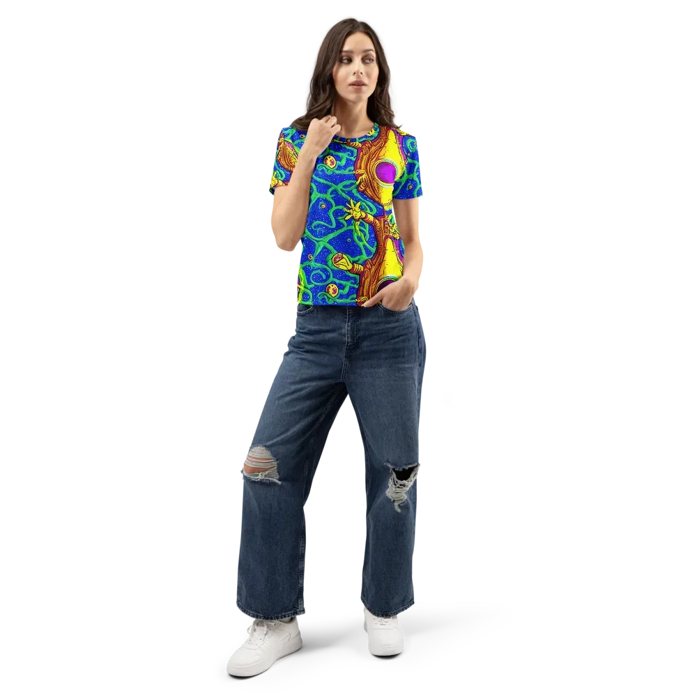 Sprawling Spectacle on Women's Crew Neck T-Shirt — Front