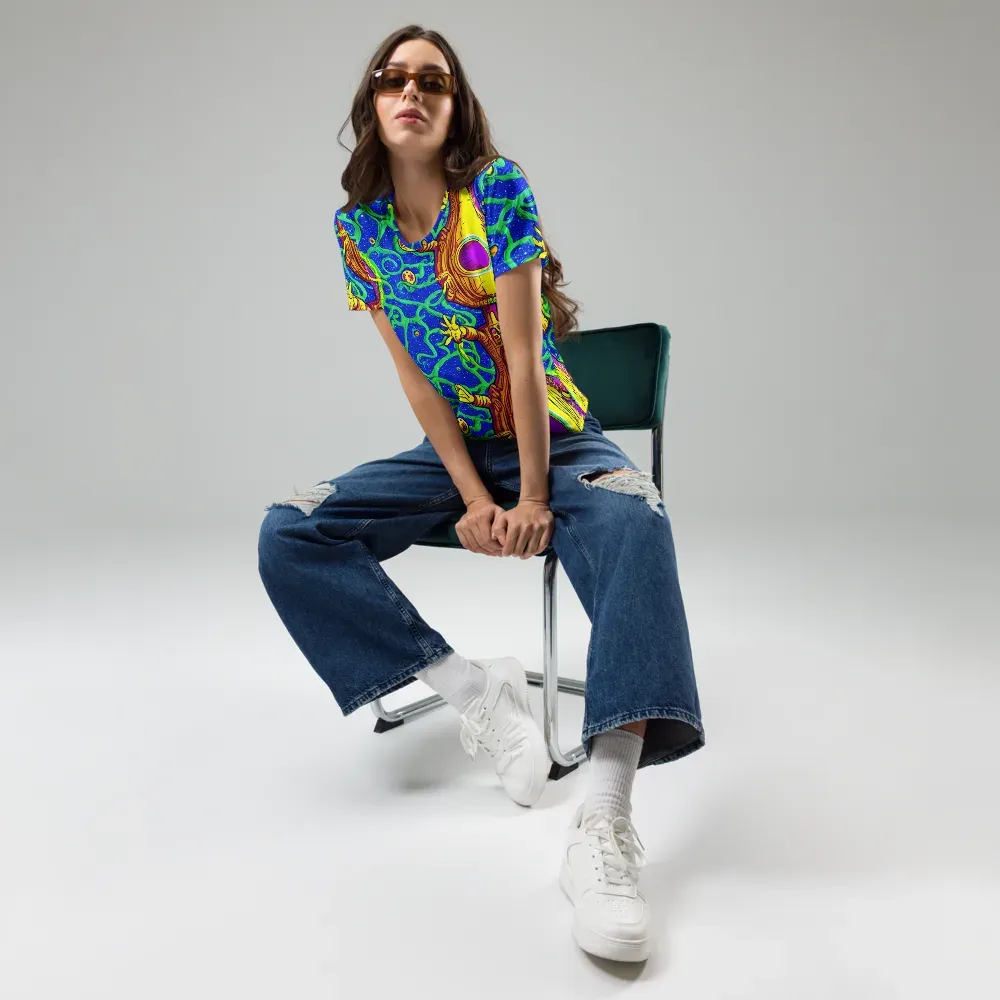 Sprawling Spectacle on Women's Crew Neck T-Shirt — Front