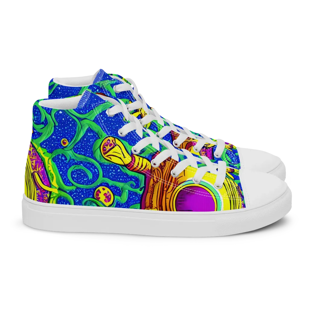 Sprawling Spectacle on Women's High Top Canvas Shoes — Right