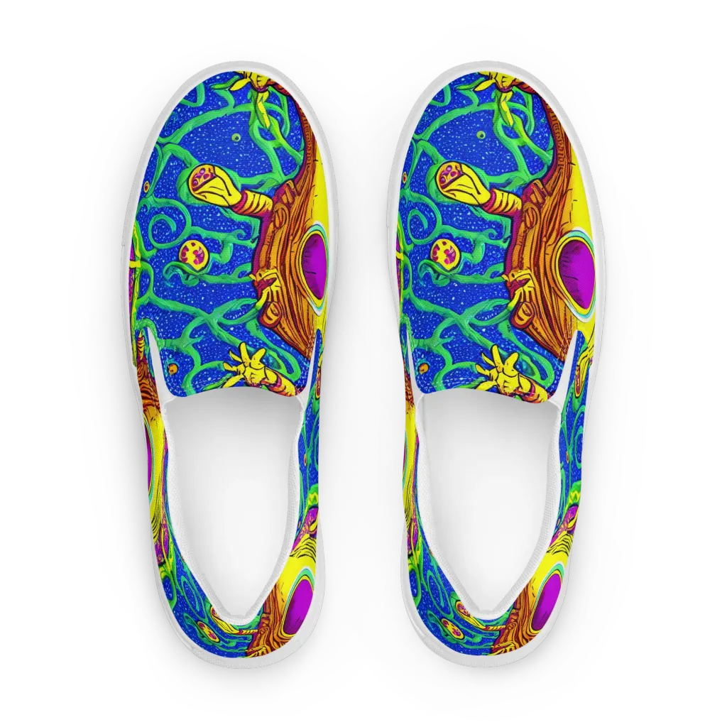Sprawling Spectacle on Men's Slip-On Canvas Shoes — Front