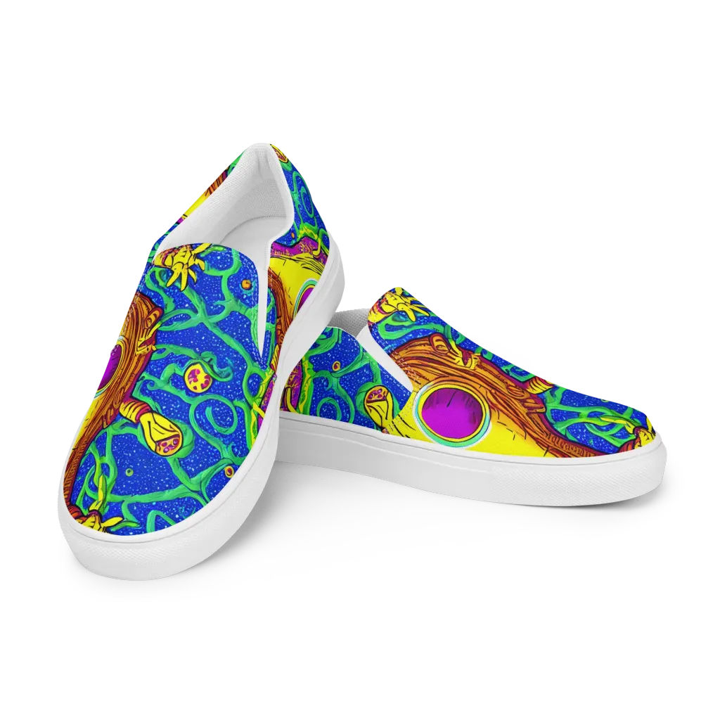 Sprawling Spectacle on Men's Slip-On Canvas Shoes — Left Front