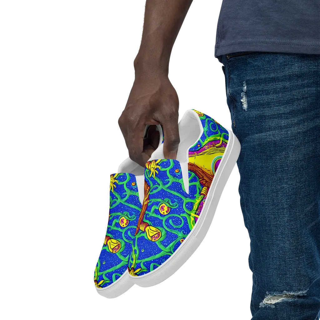 Sprawling Spectacle on Men's Slip-On Canvas Shoes — Left Front