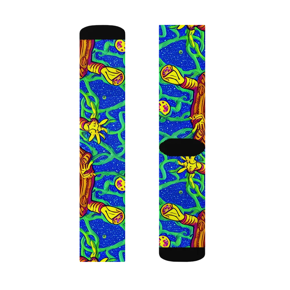 Sprawling Spectacle on Socks — Left Sock