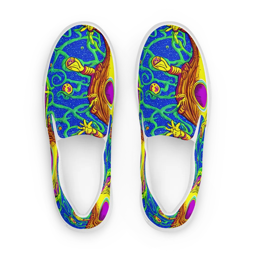 Sprawling Spectacle on Women's Slip-On Canvas Shoes — Front