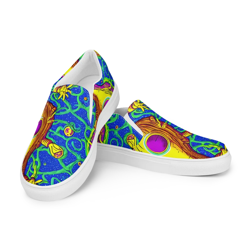 Sprawling Spectacle on Women's Slip-On Canvas Shoes — Left Front
