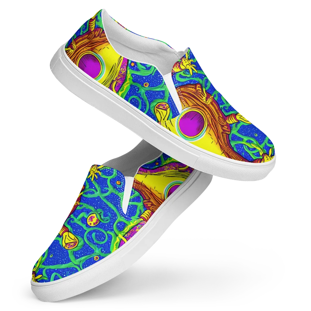 Sprawling Spectacle on Women's Slip-On Canvas Shoes — Front