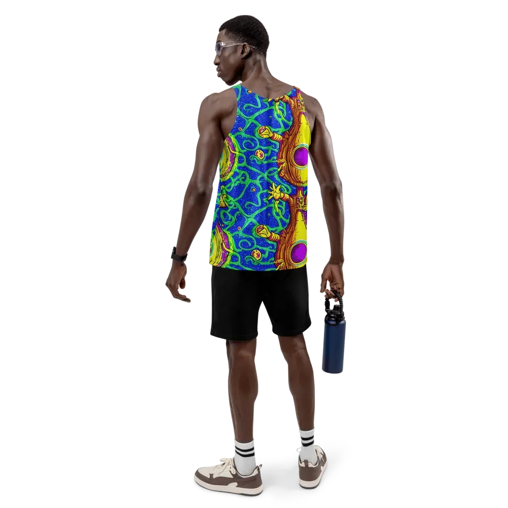 Sprawling Spectacle on Men's Tank Top — Back