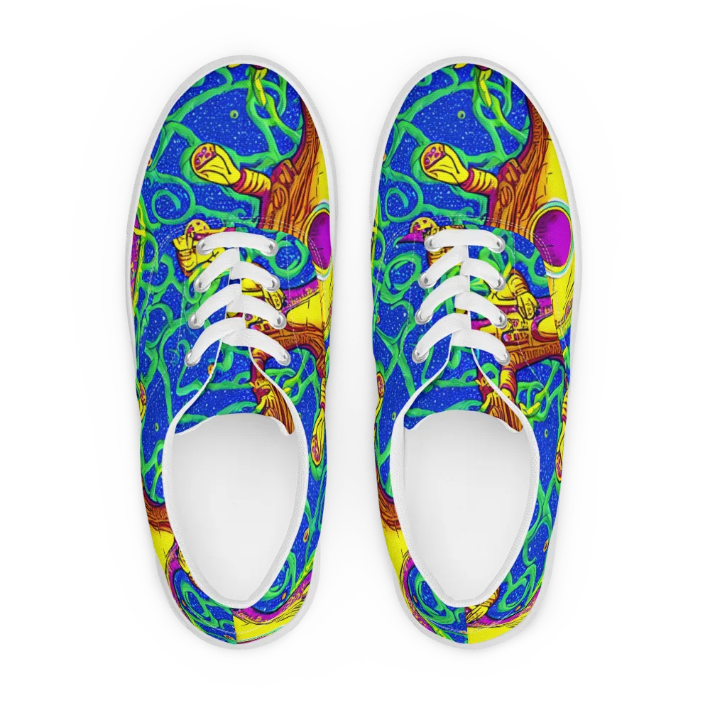 Sprawling Spectacle on Men's Lace-Up Canvas Shoes — Front