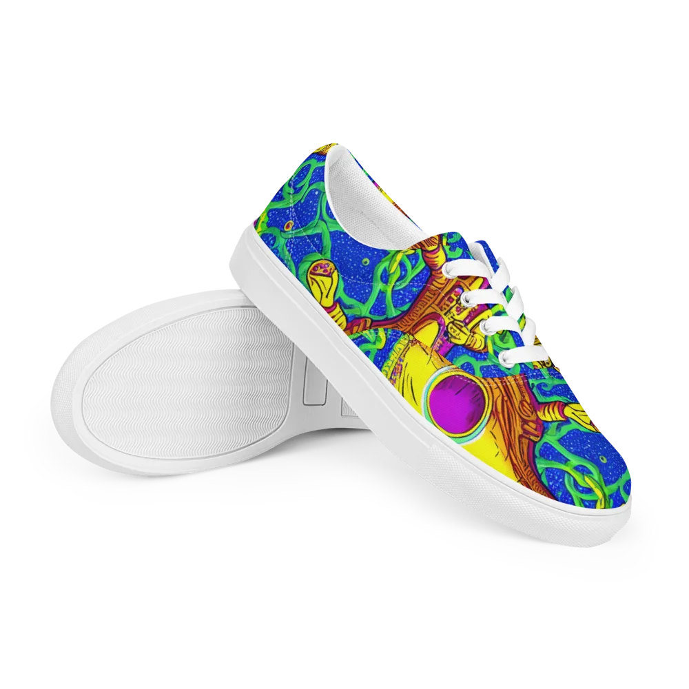 Sprawling Spectacle on Men's Lace-Up Canvas Shoes — Right Front