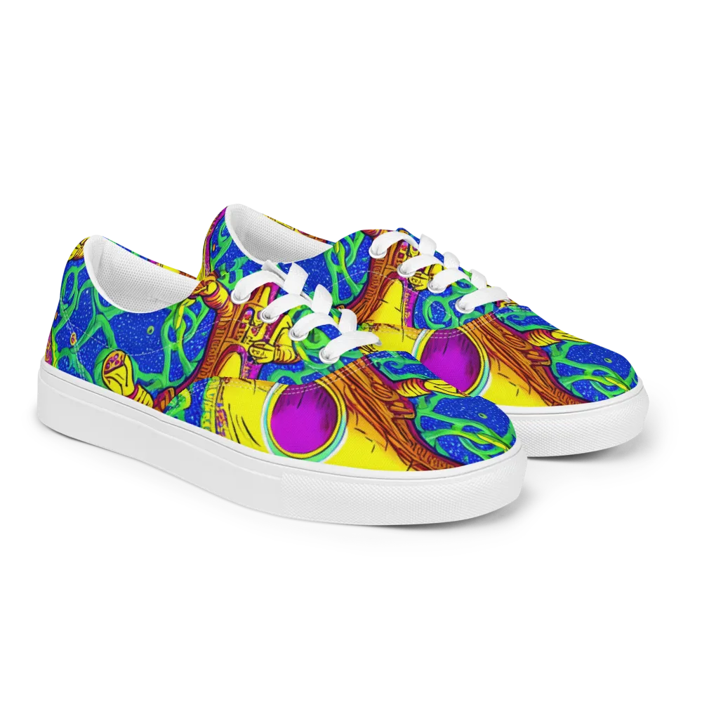 Sprawling Spectacle on Men's Lace-Up Canvas Shoes — Right Front