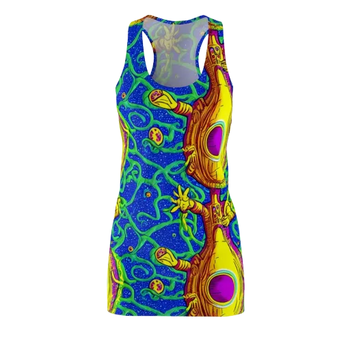 Sprawling Spectacle on a Racerback Dress