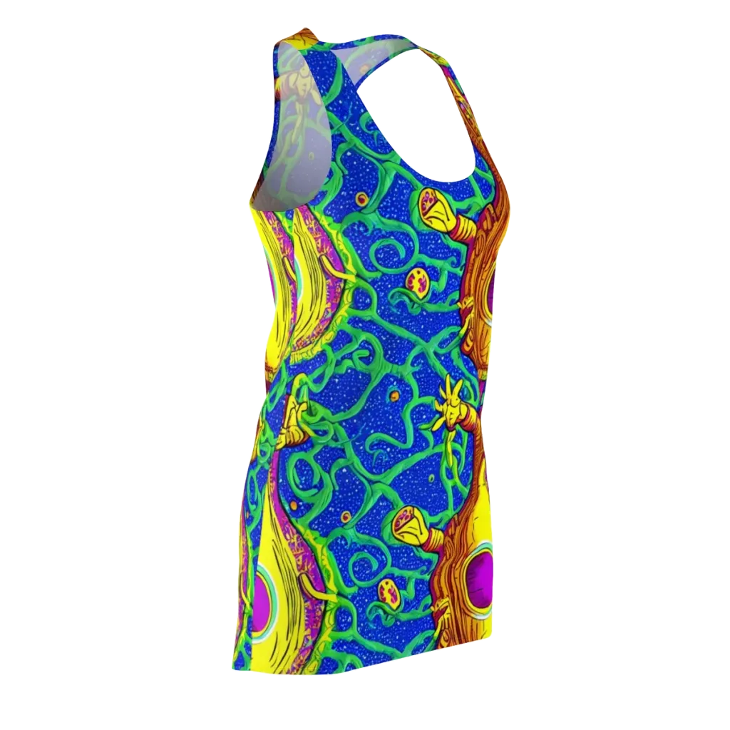 Sprawling Spectacle on Racerback Dress — Front Side