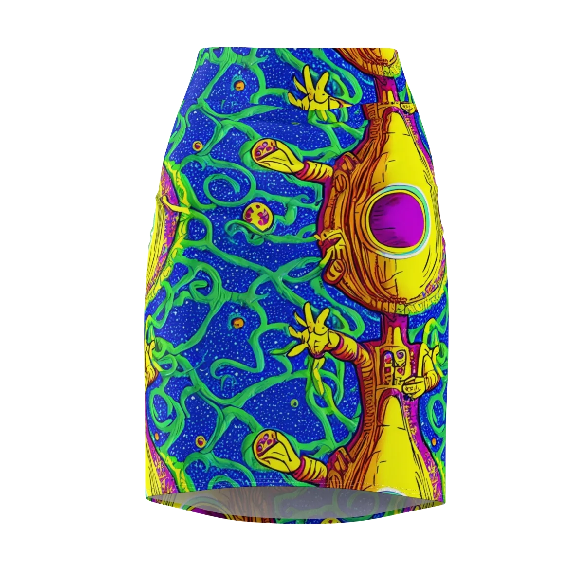 Sprawling Spectacle on Pencil Skirt — Front