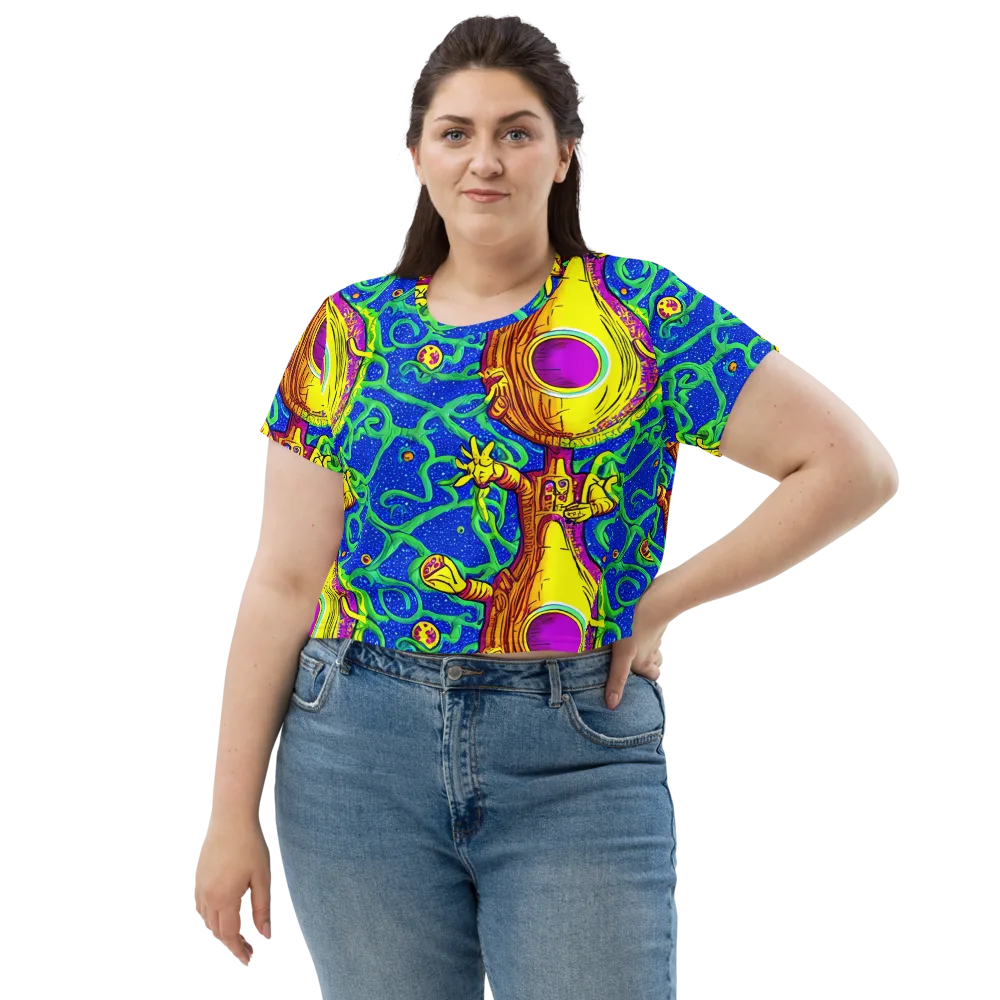 Sprawling Spectacle on Crop Tee — Front