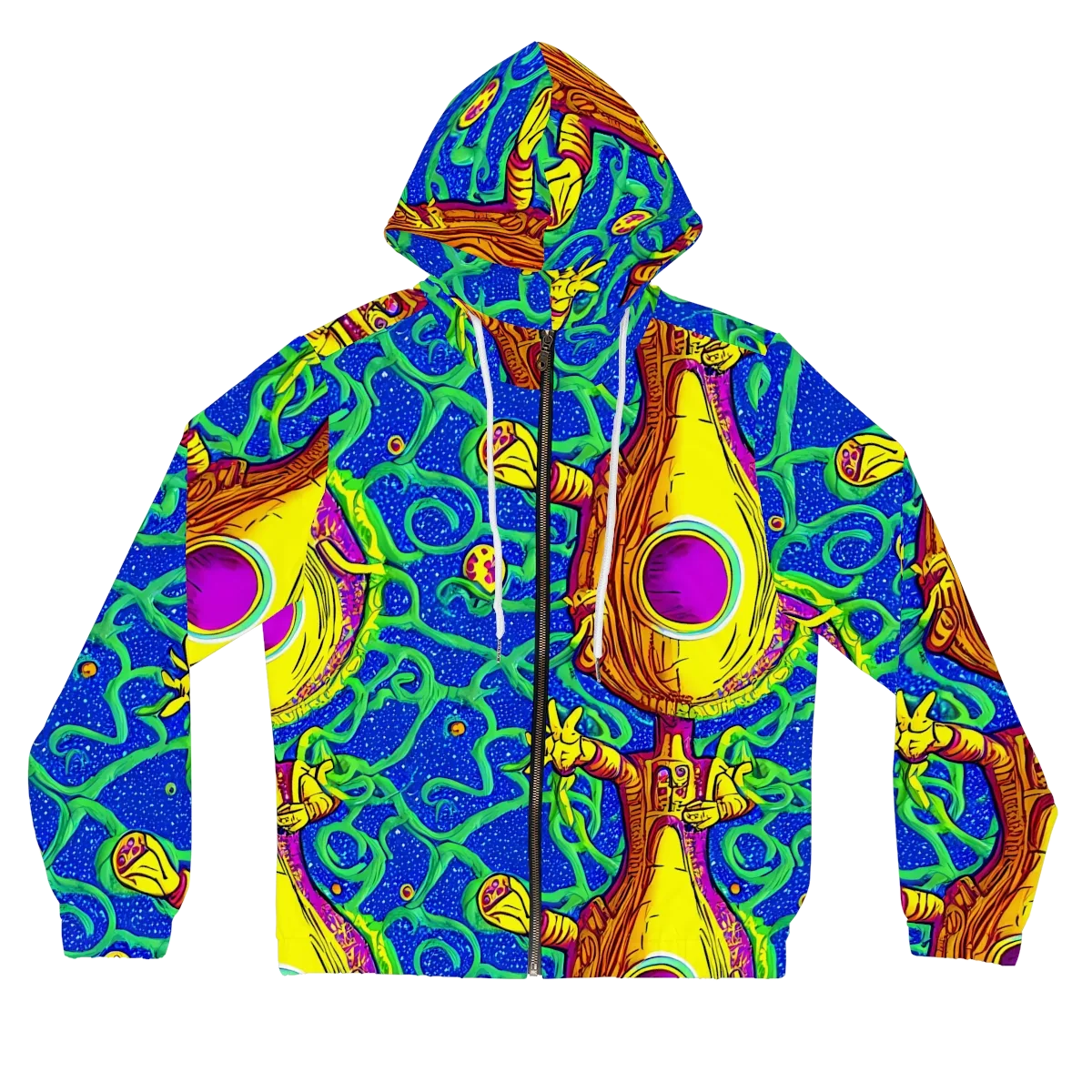 Sprawling Spectacle on Women's Full-Zip Hoodie — Front